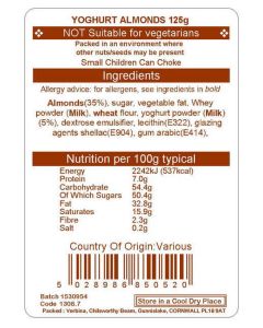 YOGHURT ALMONDS 125G