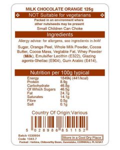CHOCOLATE MILK ORANGE 125G