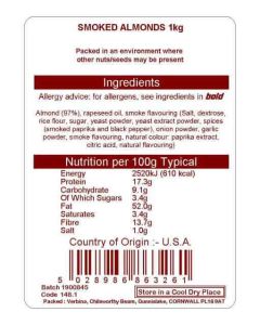 SMOKE SEASONED WHOLE ALMONDS 1KG