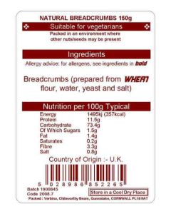 NATURAL BREADCRUMBS 1 X 150G