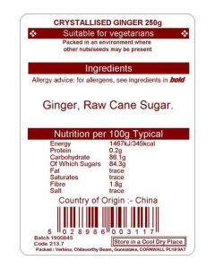 CRYSTALISED GINGER 250G