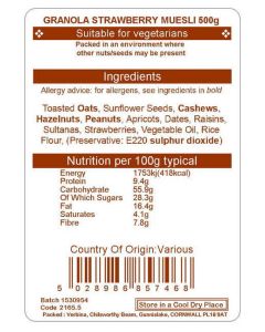 GRANOLA  STRAWBERRY  MUESLI 500G