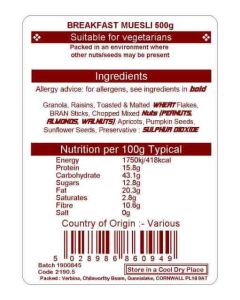 BREAKFAST MUESLI 500G