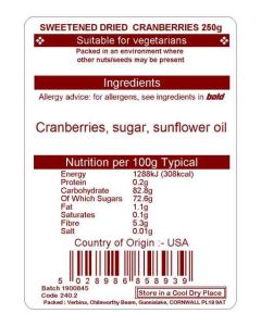 CRANBERRIES 250G