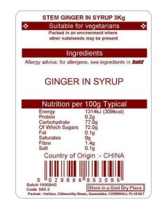 STEM GINGER IN SYRUP 3KG