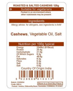 CASHEWS R&S 125G