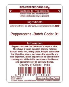PEPPERCORNS RED 250G