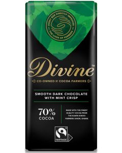 DIVINE 70% DARK CHOCOLATE WITH MINT CRISP 5X90G