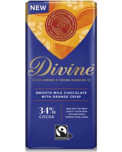 DIVINE 34% MILK CHOCOLATE WITH ORANGE CRISP 5X90G