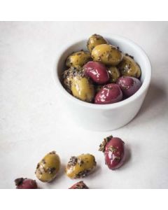 MIXED PITTED WITH HERBS (PROVENCAL) IN OIL (2.9KG TUB)