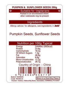 REDMOOR SUNFLOWER/PUMPKIN MIX 250G