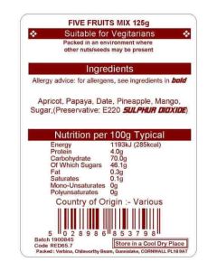 REDMOOR 5 FRUITS MIX 125G