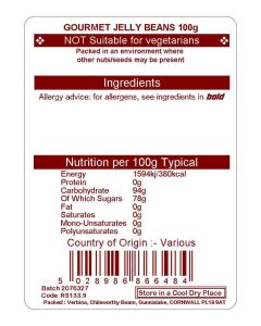 JELLY BEANS SPECKLED GOURMET X 100G