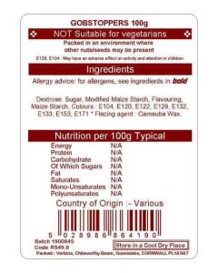 GOBSTOPPERS X 100G