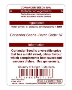 CORIANDER SEEDS 100G