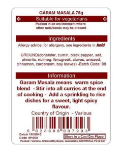 GARAM MASALA 75G