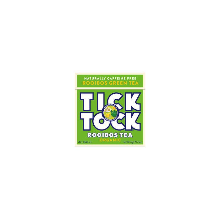 TICK TOCK ORGANIC ROOIBOS GREEN TEA 40 BAGS X 4