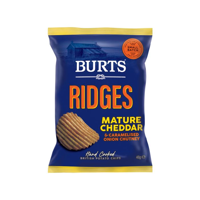 BURTS RIDGES CHEDDAR & ONION CHUTNEY 20 X 40G
