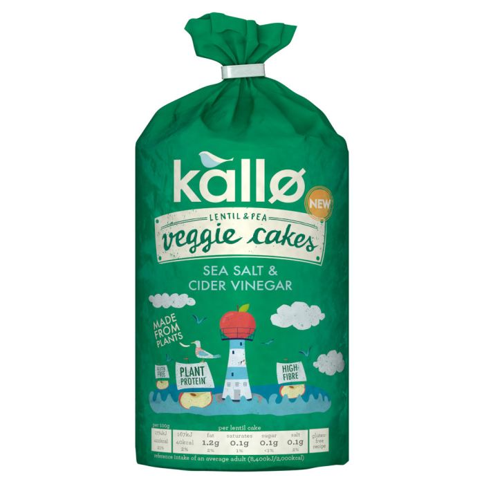 KALLO SALT AND VINEGAR VEGGIE CAKES 122G X 1