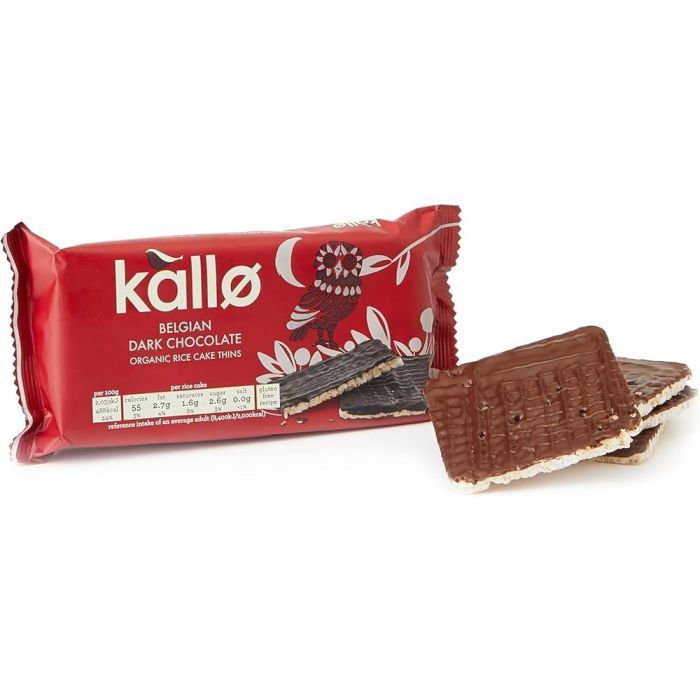 KALLO DARK CHOC THIN RICECAKE 22X75G