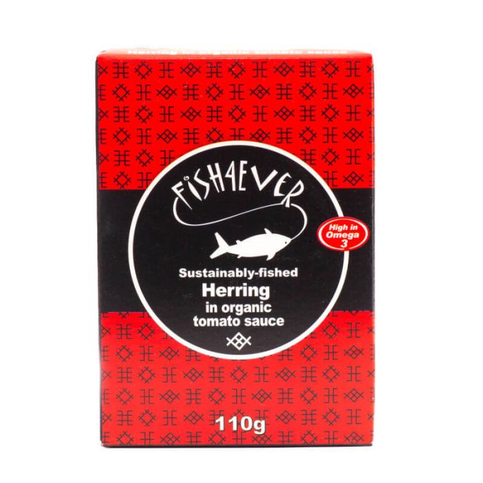 FISH4EVER HERRING IN ORGANIC TOMATO SAUCE 110G X 12